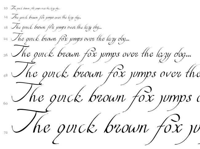 Curve font waterfall